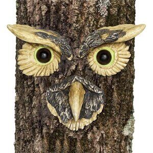'Owl Face' Tree Hugger - Yard Decoration - Whimsical Tree Sculpture – Outdoor